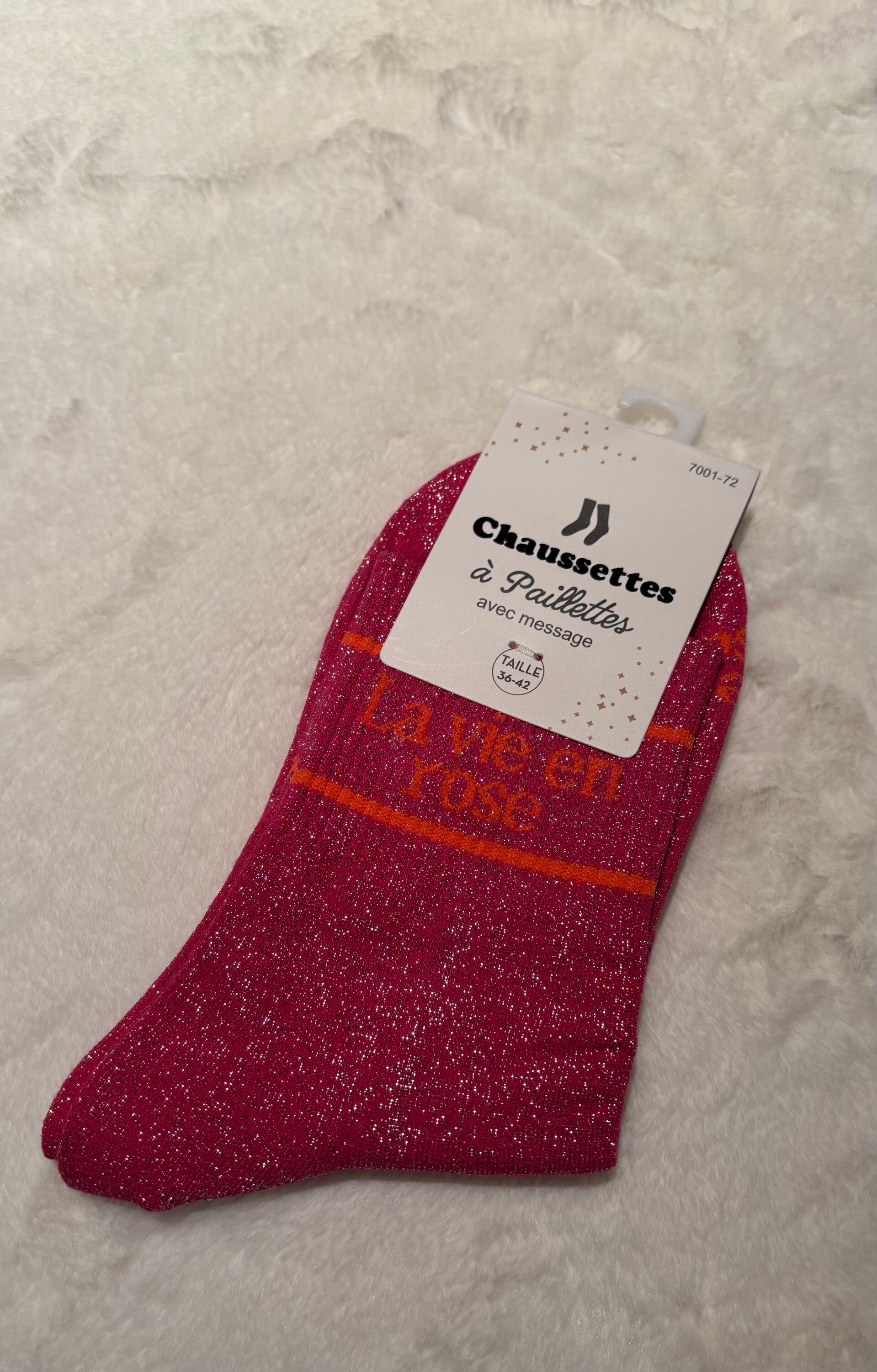 Glitter sokken – La vie en rose (36-42)