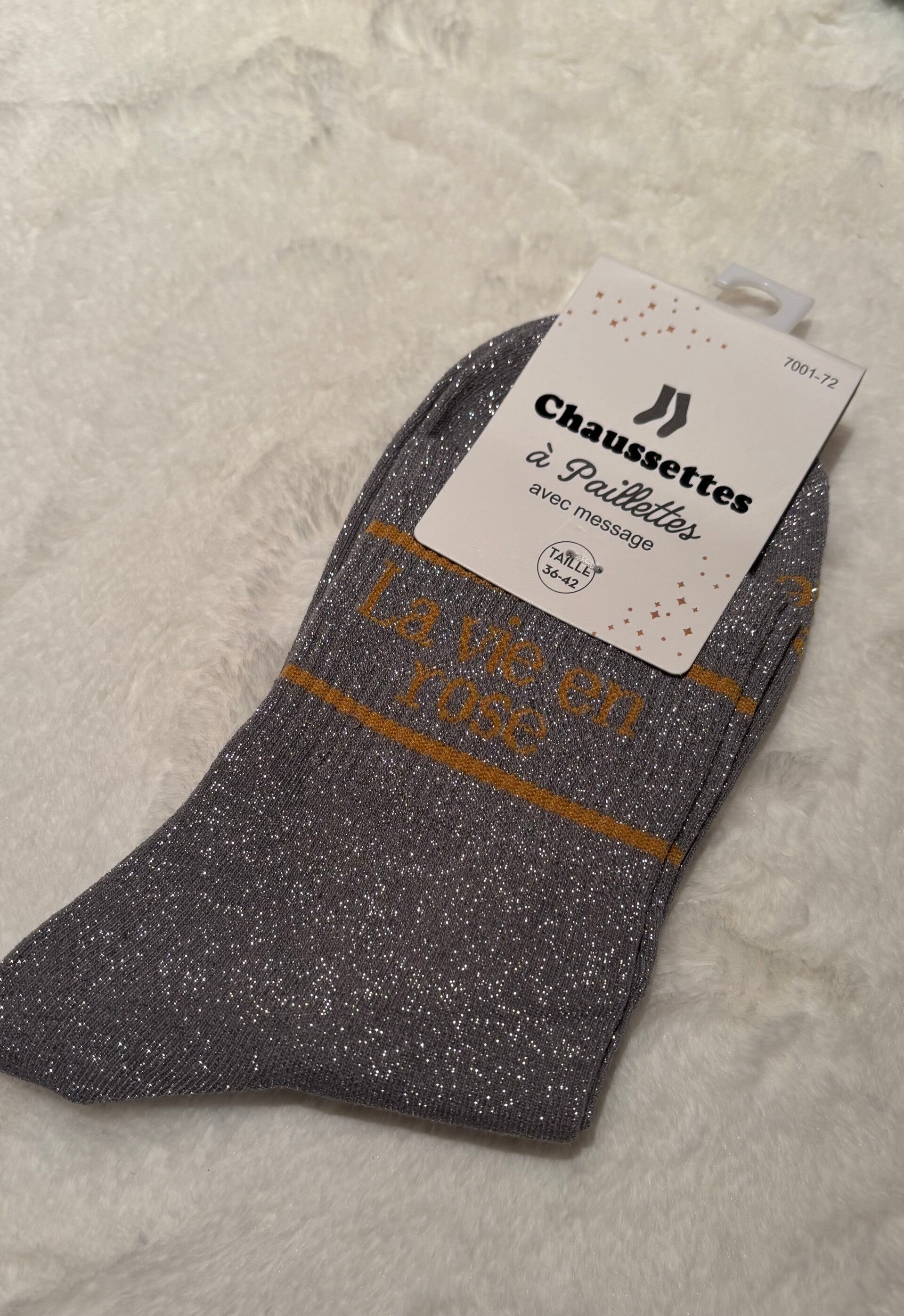 Glitter sokken – La vie en rose (36-42)