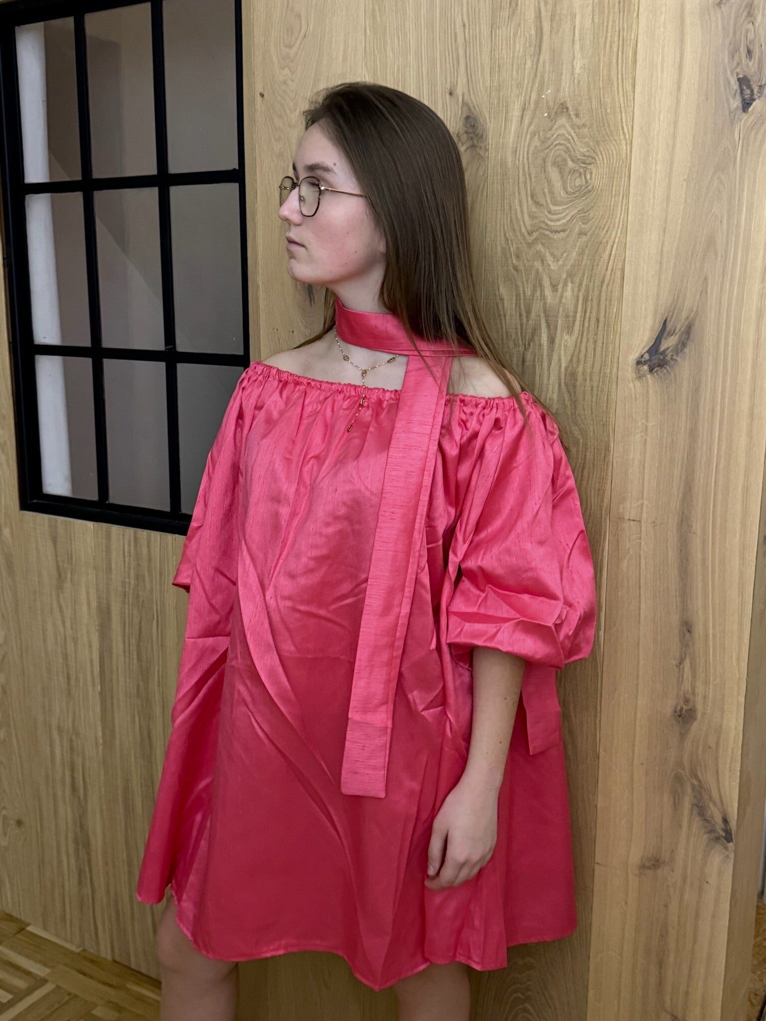 Pink Off-Shoulder Dress - ONE SIZE