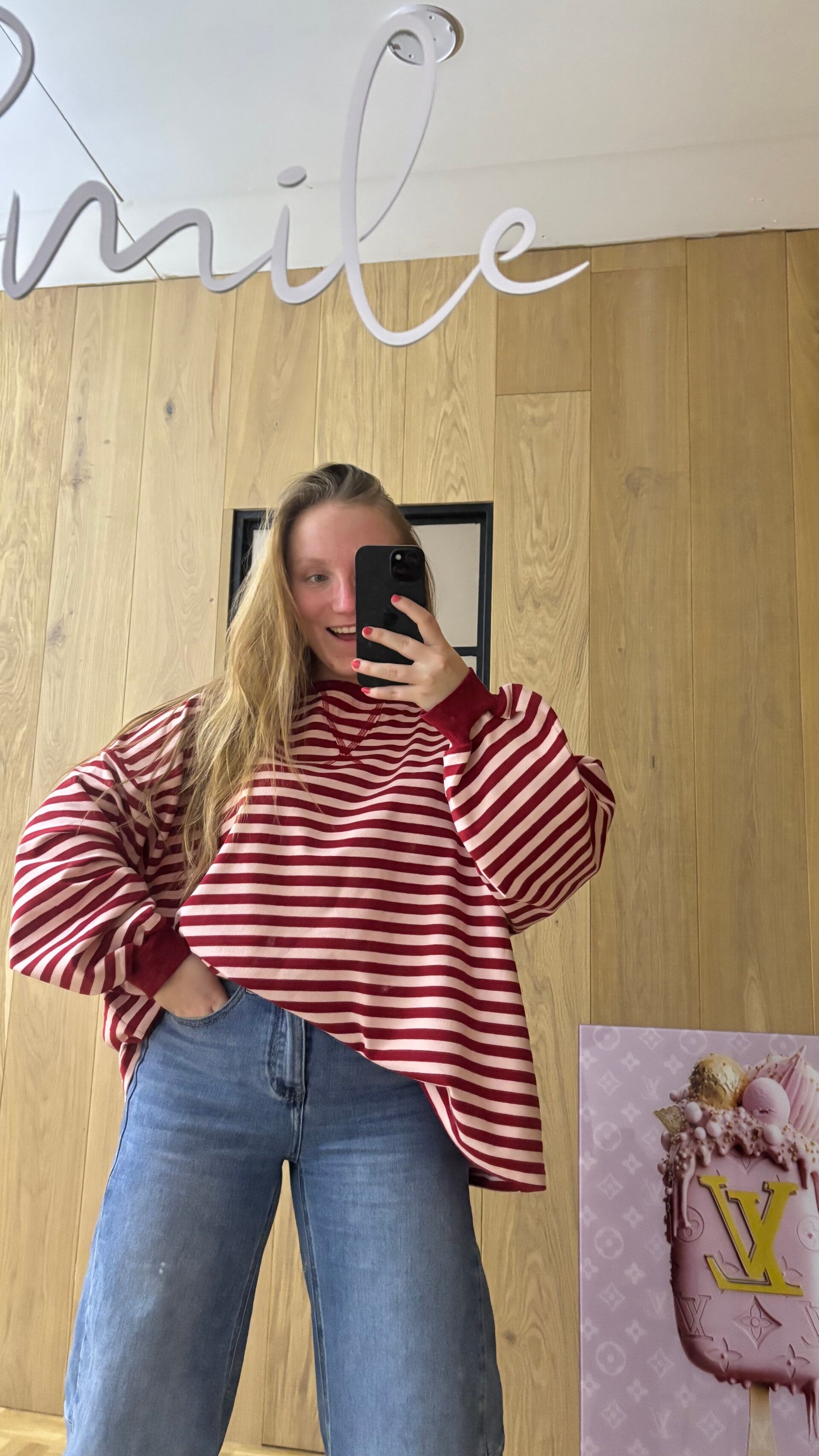 Long-sleeve red oversized - ONE SIZE