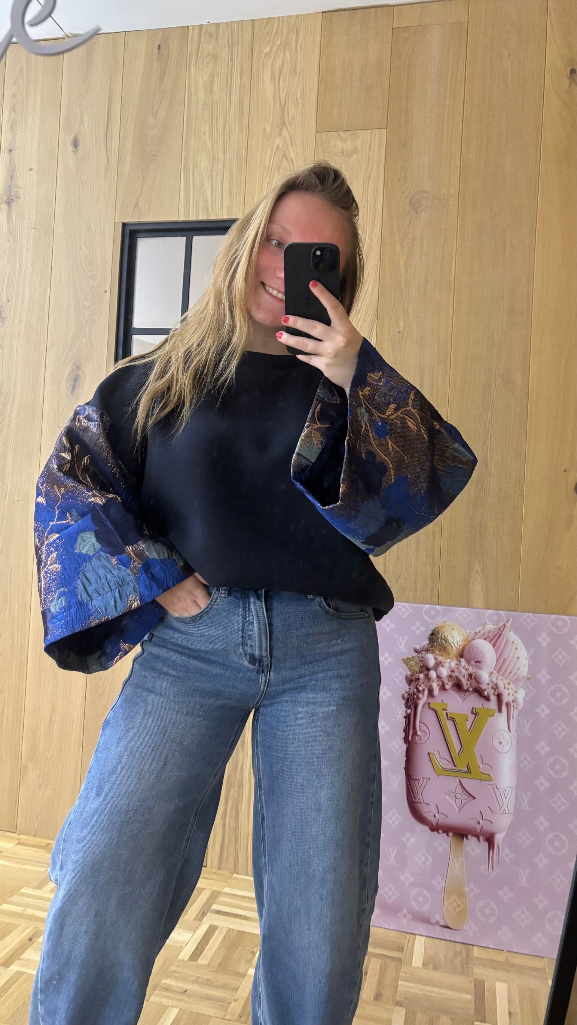 Blue Patterned Sweater - ONE SIZE