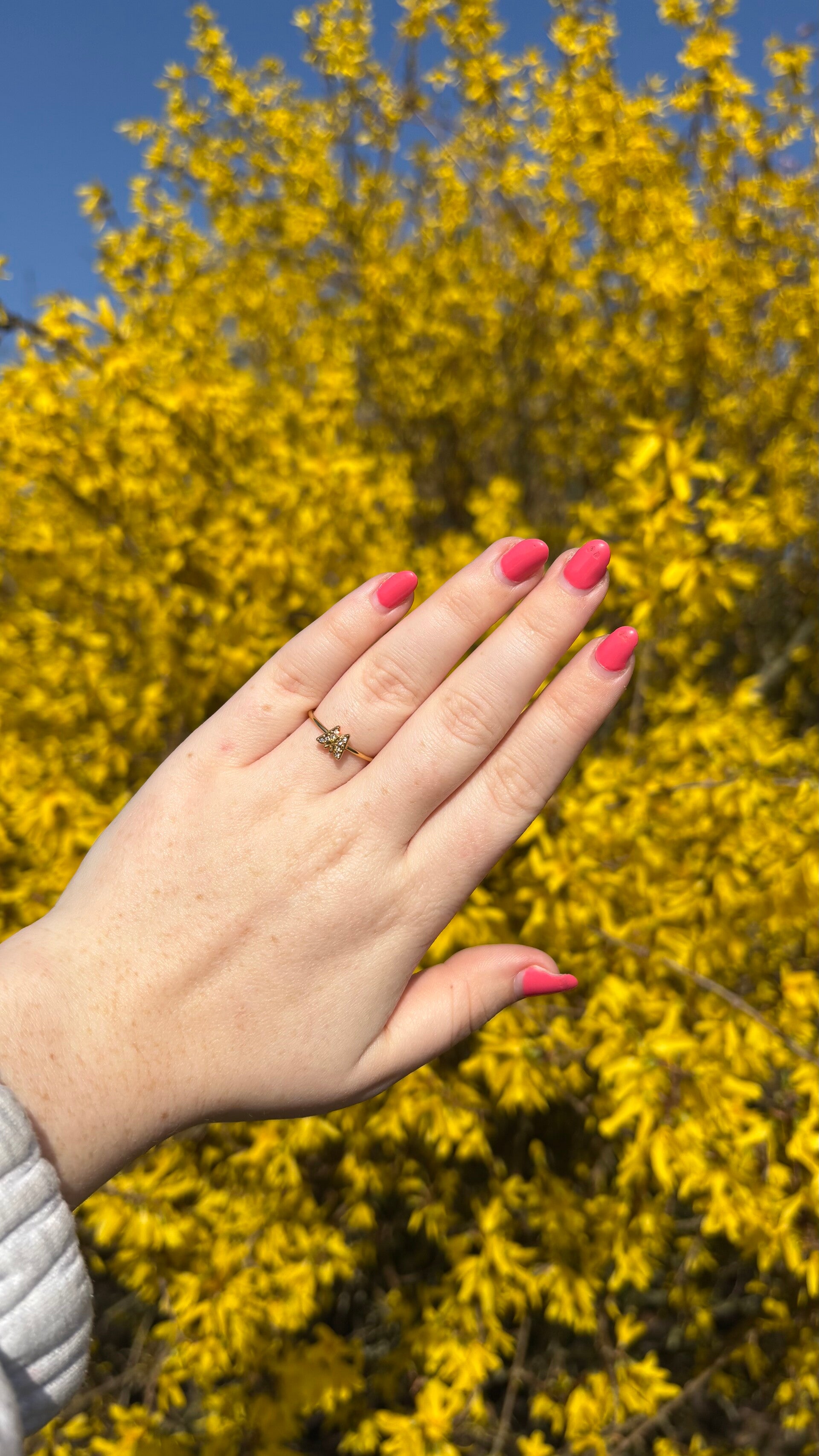 Golden butterfly ring