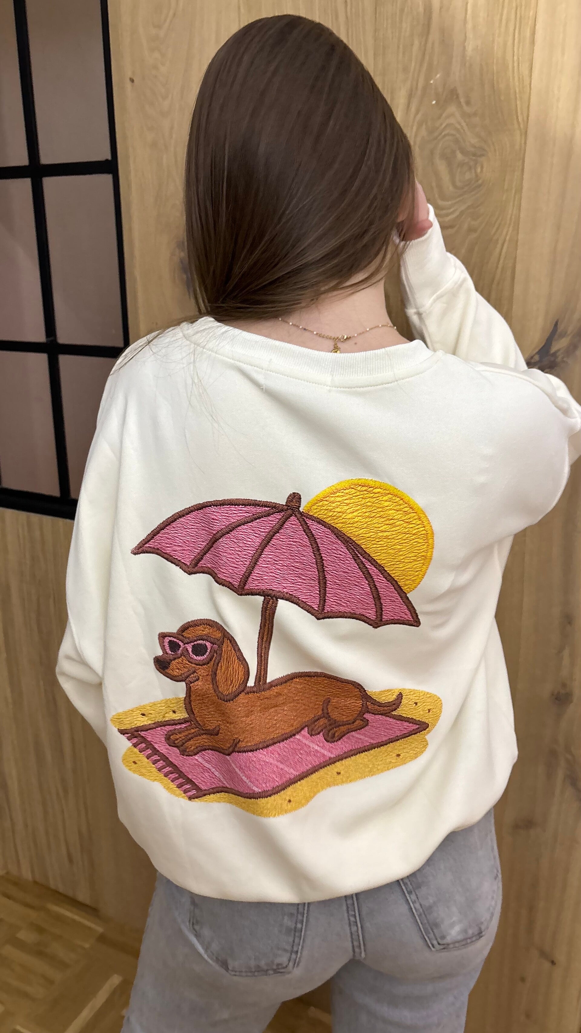 Sunny dog sweater beige - ONE SIZE