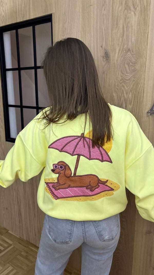 Sunny dog sweater yellow - ONE SIZE
