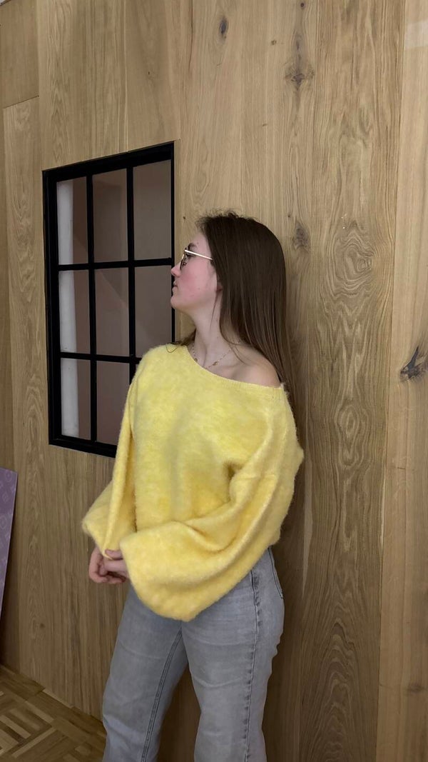 Yellow Off-Shoulder Knit - ONE SIZE