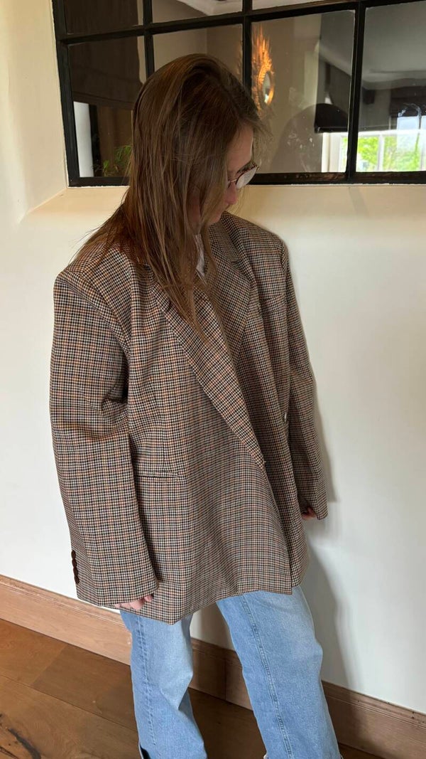 Oversized blazer - Bird plaid