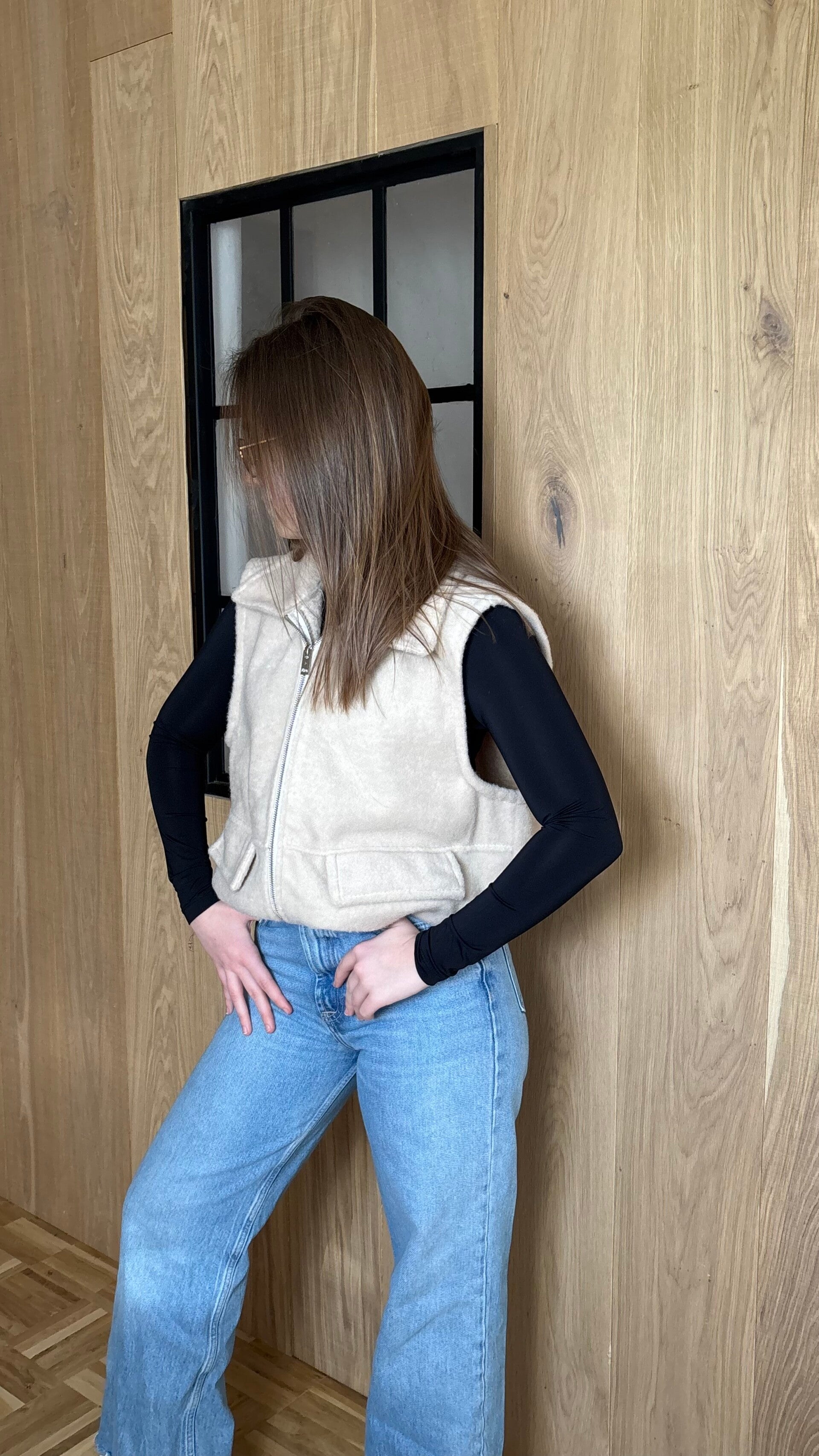 Teddy zip Vest - ONE SIZE