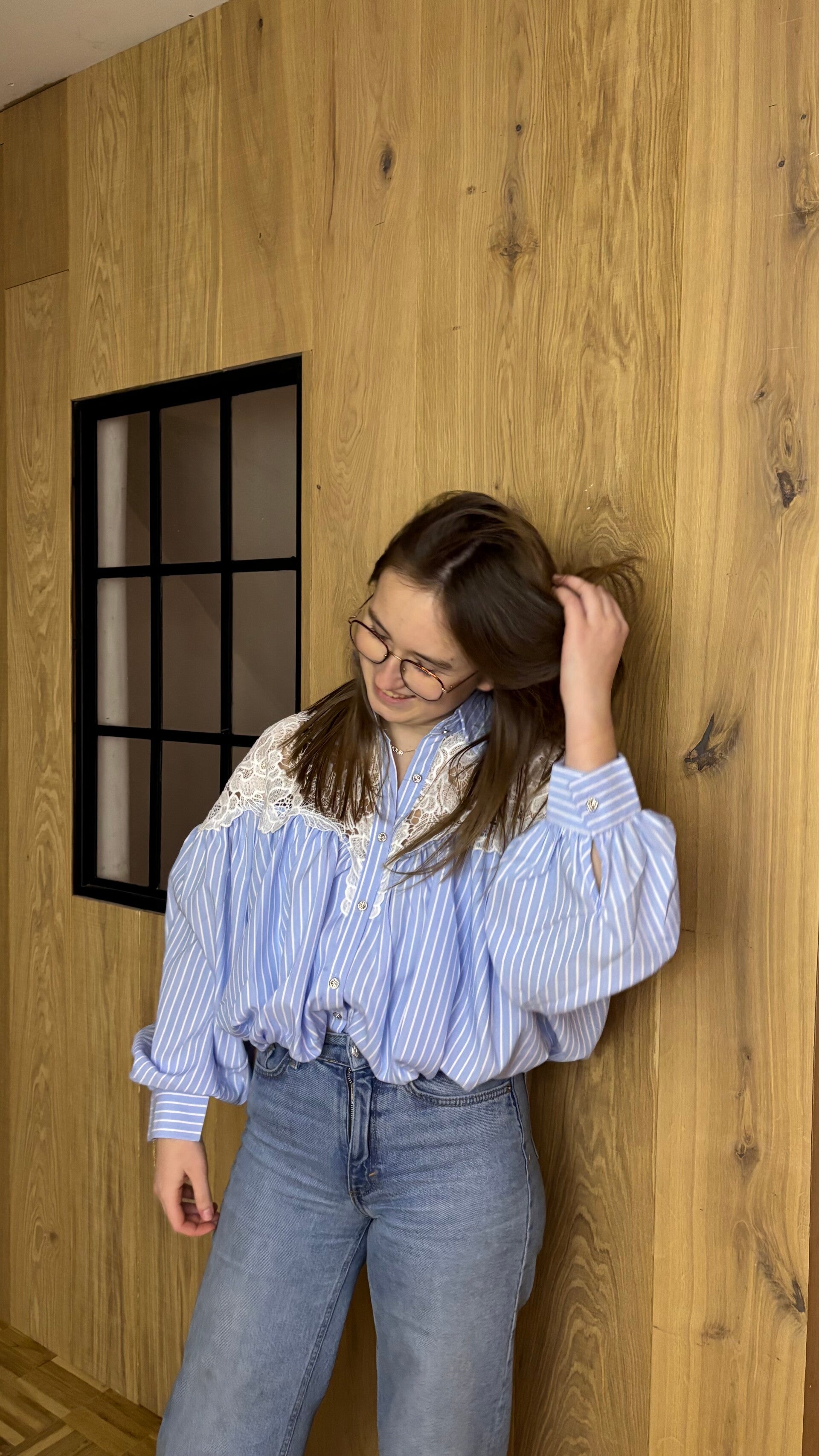 Striped blouse blue - ONE SIZE