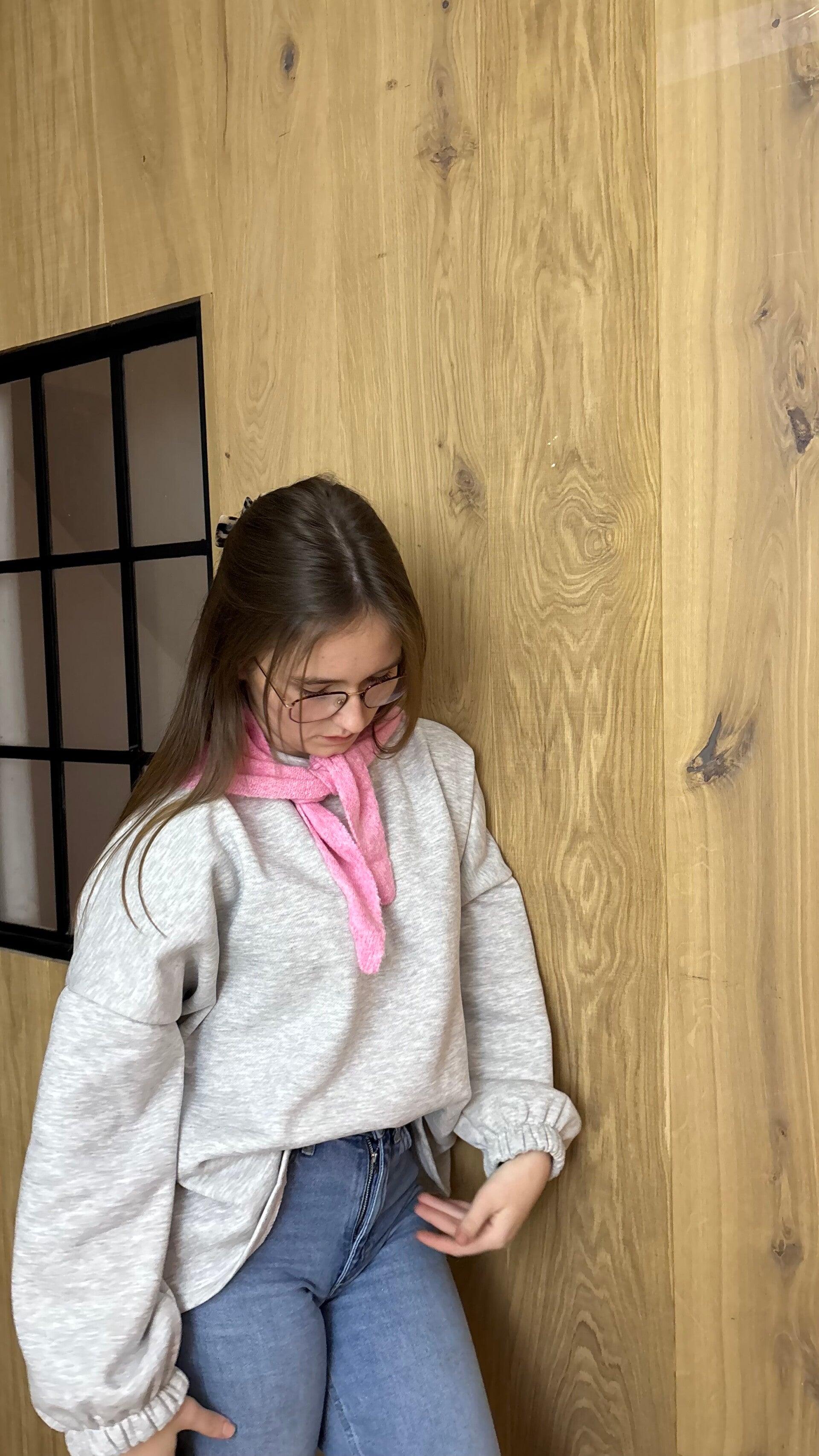 Ttriangle scarf pink