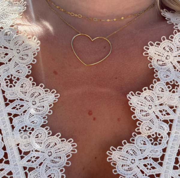 GOUDEN KETTING MET GROOT HART