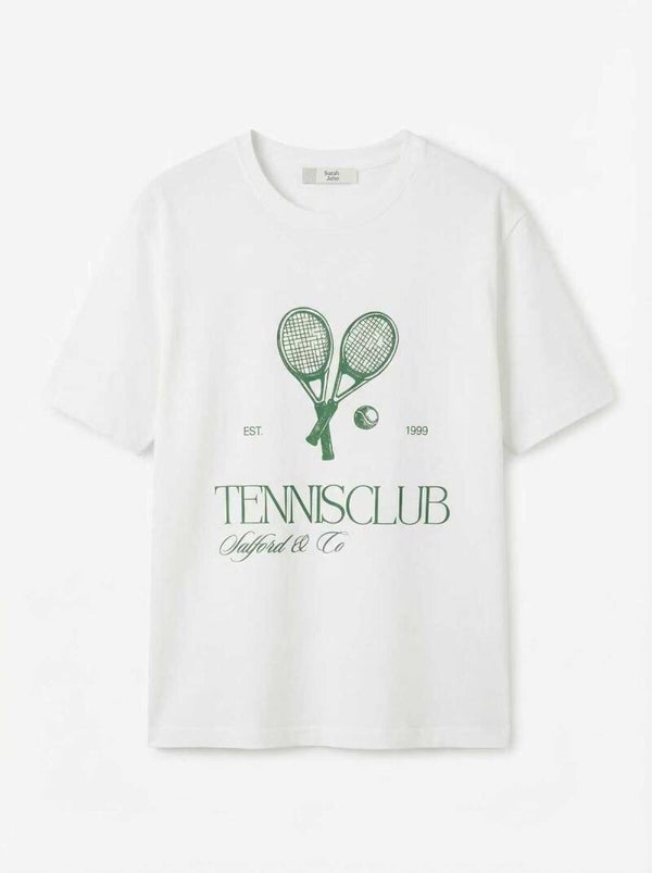 Oversized T-shirt with print – white (preorder)