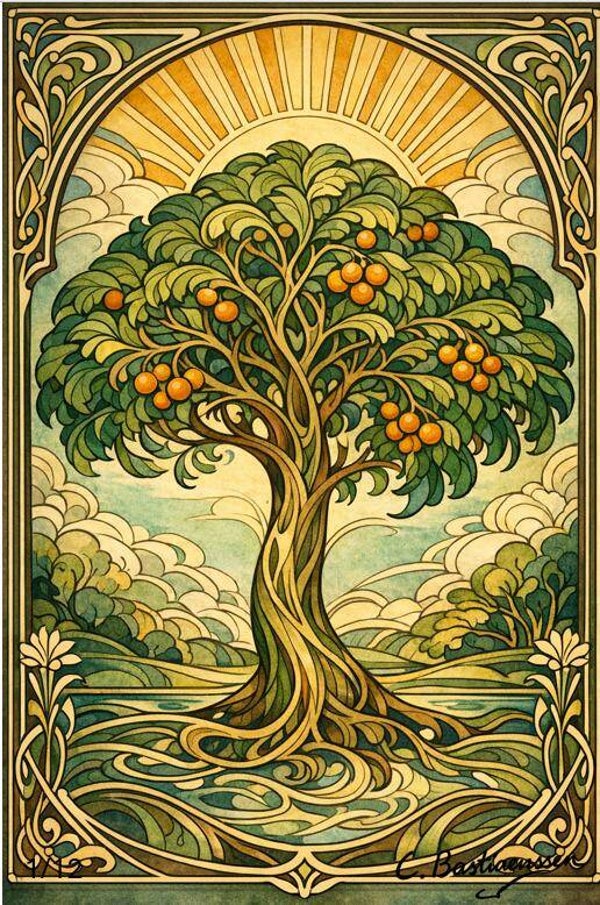 Kronkelende appelsieneboom