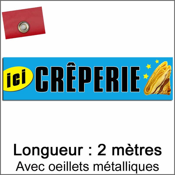 Banderole "CRÊPERIE" bleu