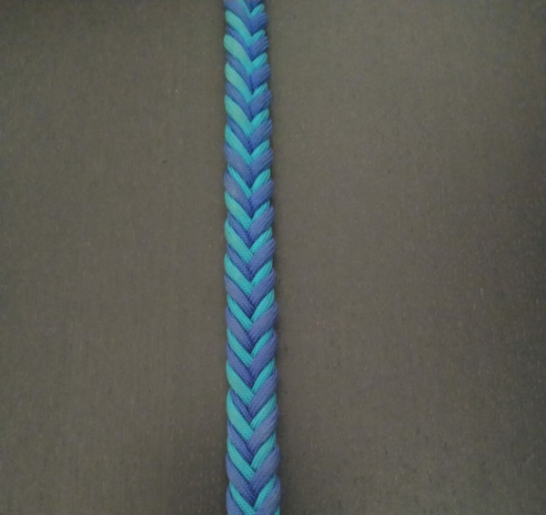 hondenriem petrol en blauw, visgraat M = 1,50 meter