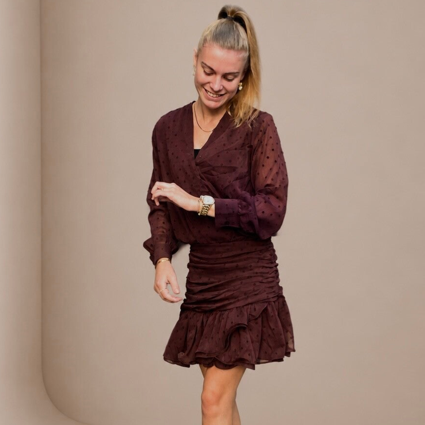 Jurk polkadot Jacky bruin