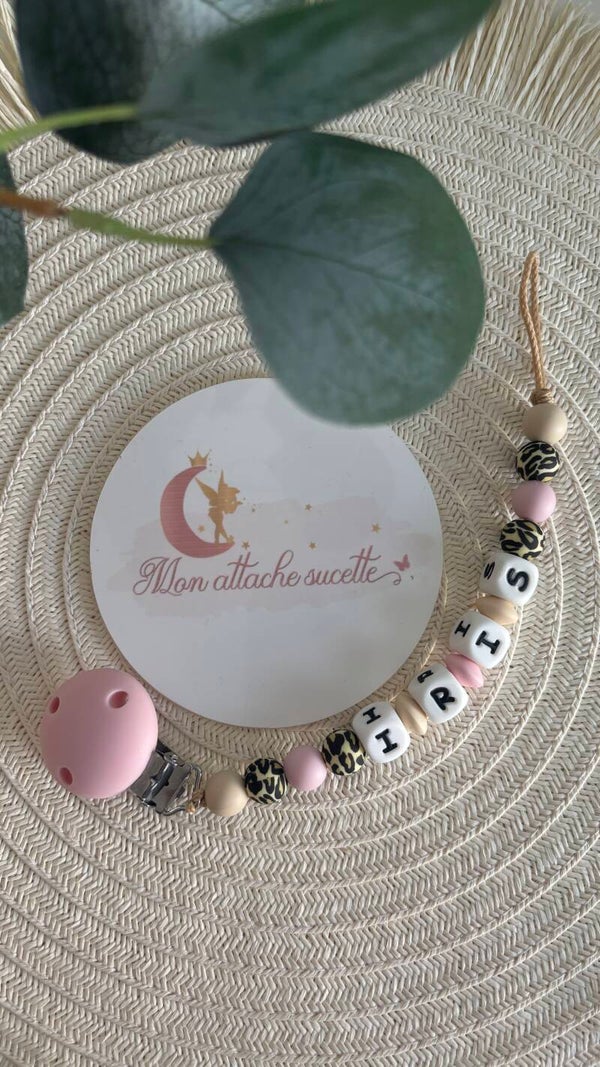 Attache tétine silicone - Motifs léopard
