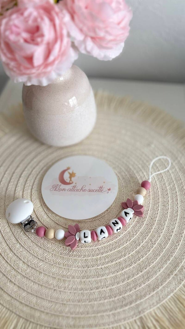 Attache tétine silicone - Fleurs de lotus