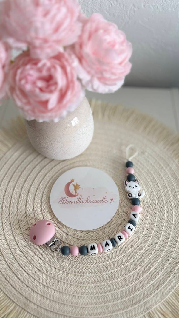 Attache tétine silicone - Renard