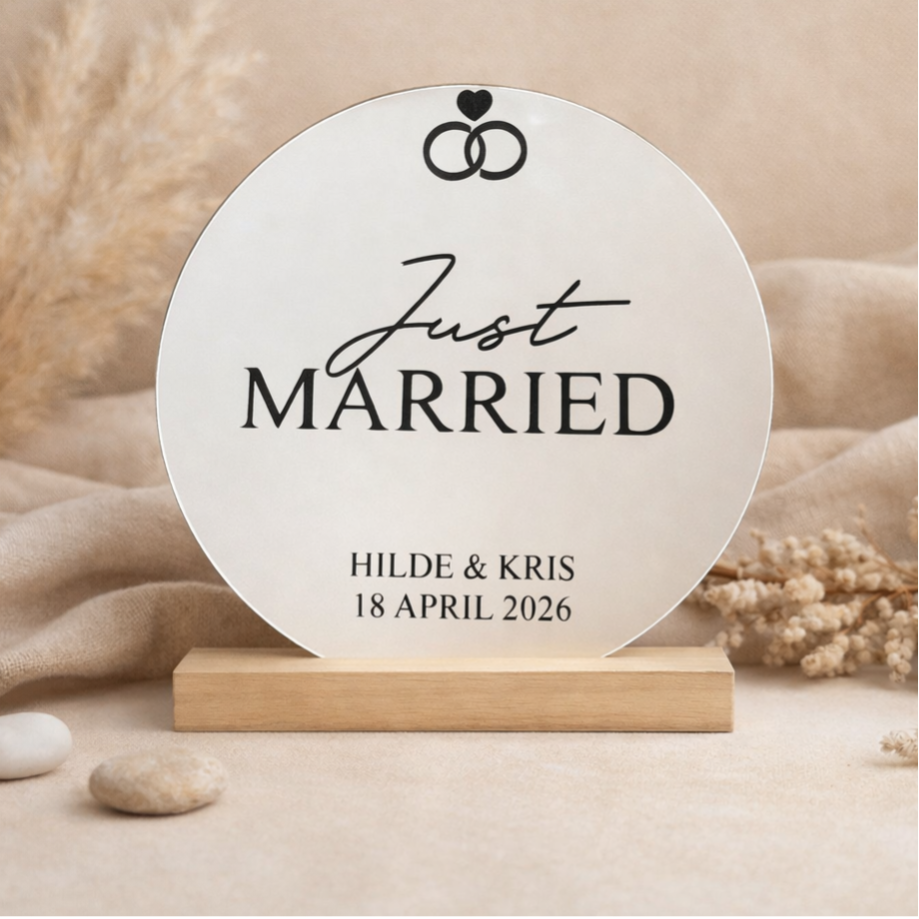Spiegel met tekst - Just Married