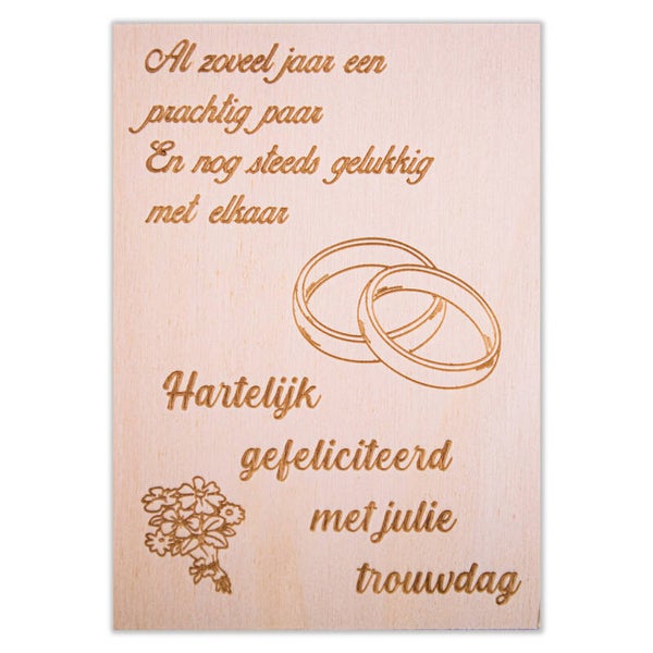 Gefeliciteerd met jullie trouwdag