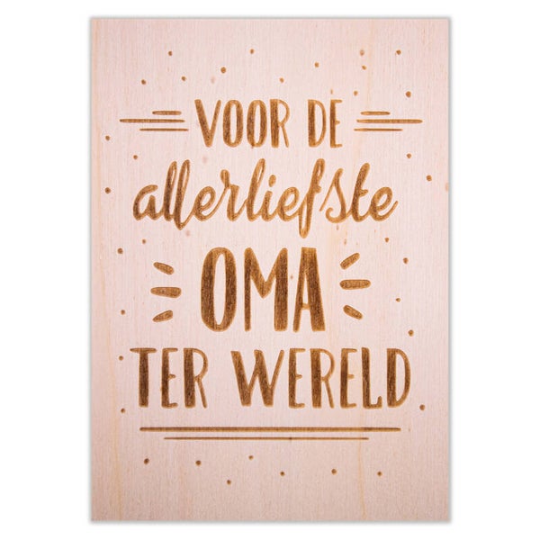 Voor de allerliefste oma