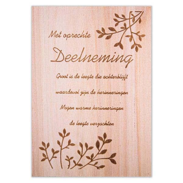 Met oprechte deelneming