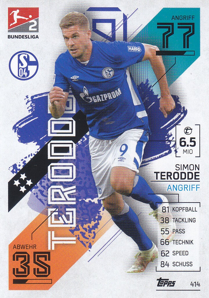 Simon Terodde / FC Schalke 04 / Topps Match Attax 2021 / Basis Karte / Nr. 414