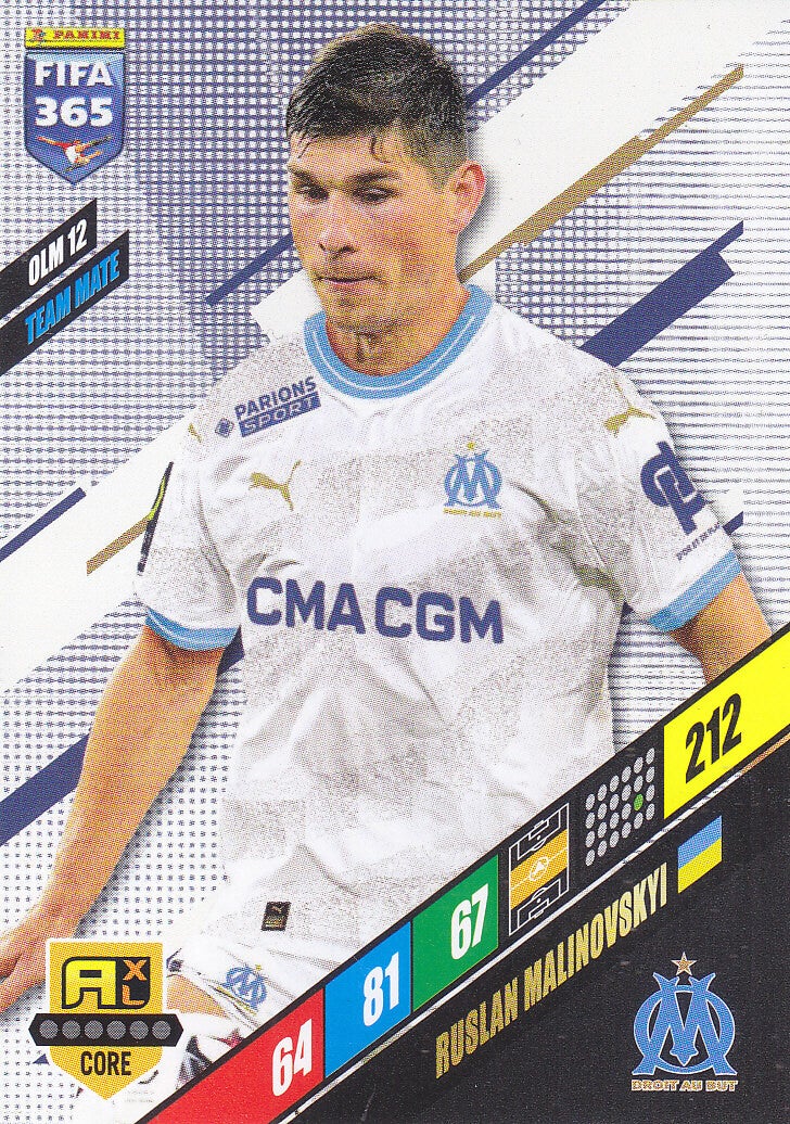 Ruslan Malinovskyi / Olympique Marseille / Panini Fifa 365 Jahr 2024 / Team Mate Karte Icon Core / Nr. OLM12