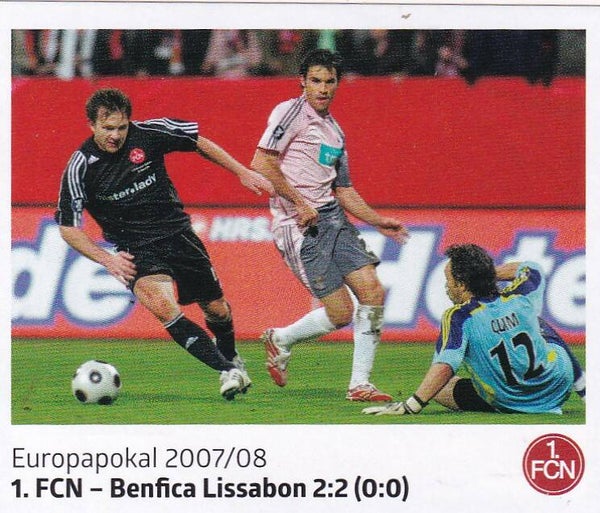 1.FCN - Benfica Lissabon - Panini 125 Jahre 1.FC Nürnberg - Europapokal 2007/08 - Nr. 210