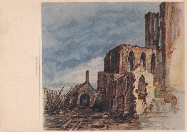 Aquarell des Frontsoldaten Hitler / Sammelwerk Nr. 15 / Bild Nr. 105 Gruppe 65