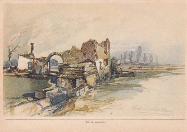 Aquarell des Frontsoldaten Hitler / Sammelwerk Nr. 15 / Bild Nr. 106 Gruppe 66