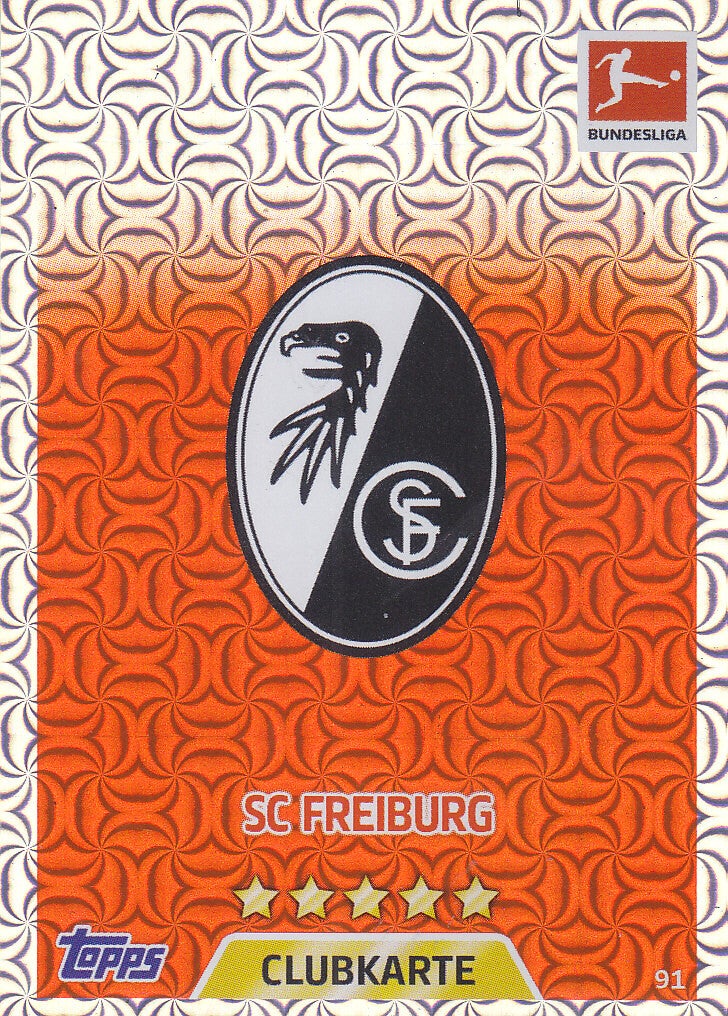 SC Freiburg - Topps Match Attax 2017 - Vereinslogo - Nr. 91