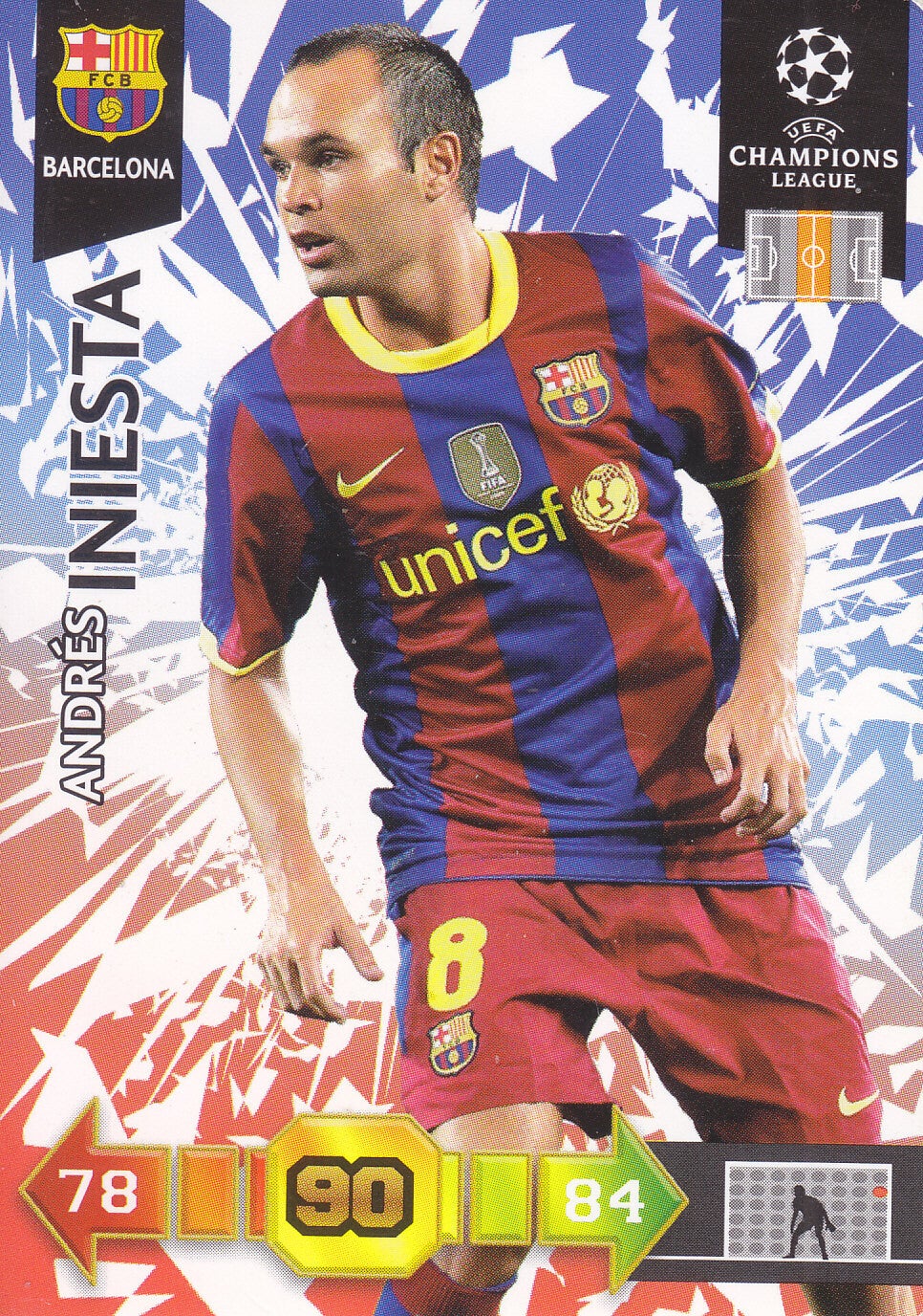 Andres Iniesta / FC Barcelona / Panini Champions League 2010 / Basis Karte / Nr.24