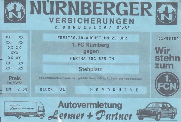 1.FC Nürnberg - Hertha BSC 1984/1985