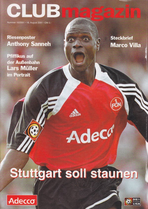 1.FCN - VFB Stuttgart / Stadionheft / 18.08.2001