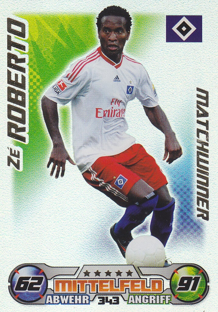 Ze Roberto - Hamburger SV - Topps Match Attax 2009 - Matchwinner - Nr. 343