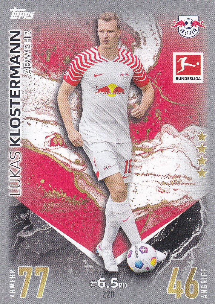Lukas Klostermann / RB Leipzig / Topps Match Attax 2023 / Basis Karte / Nr.220