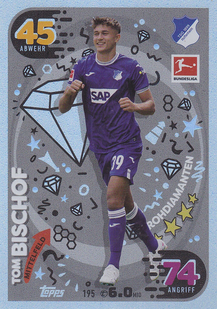 Tom Bischof / TSG Hoffenheim / Topps Match Attax 2023 / Rohdiamanten / Nr.195