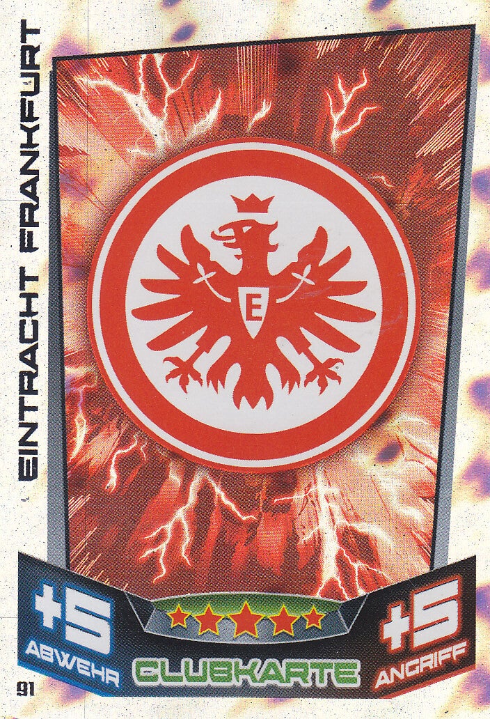 Eintracht Frankfurt - Topps Match Attax 2013 - Vereinslogo Glitzer - Nr. 91
