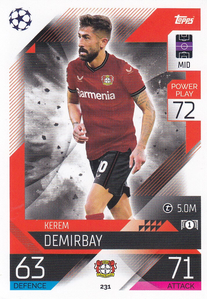 Kerem Demirbay / Bayer 04 Leverkusen / Topps Champions League 2022 / Basis Karte / Nr.231
