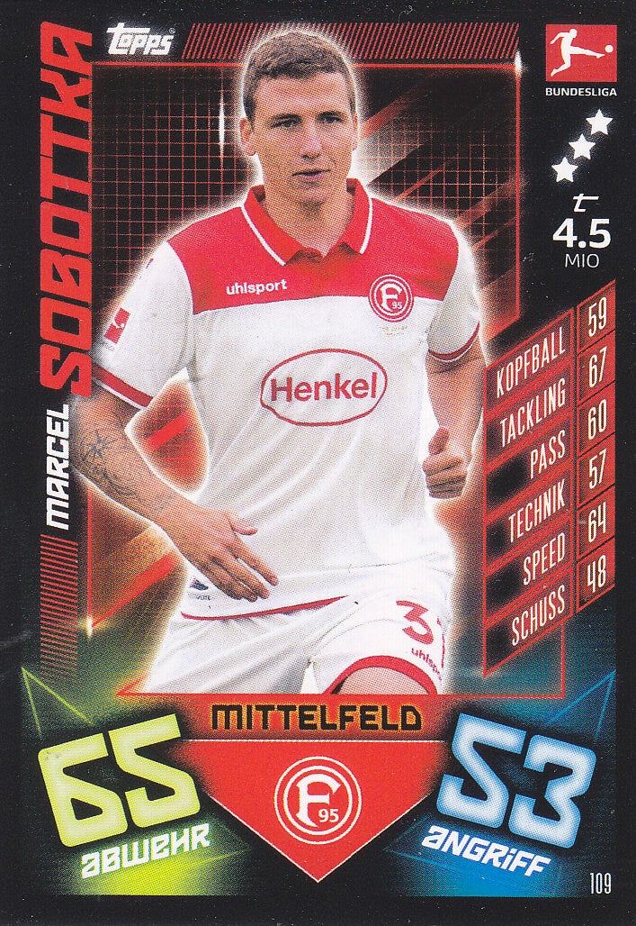 Marcel Sobottka Fortuna Düsseldorf Basis Karte Nr.109