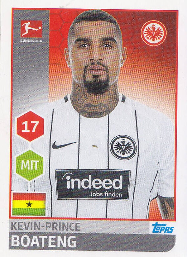 Kevin Prince Boateng / Eintracht Frankfurt / Topps Bundesliga 2017 / Basis Bild / Nr. 76