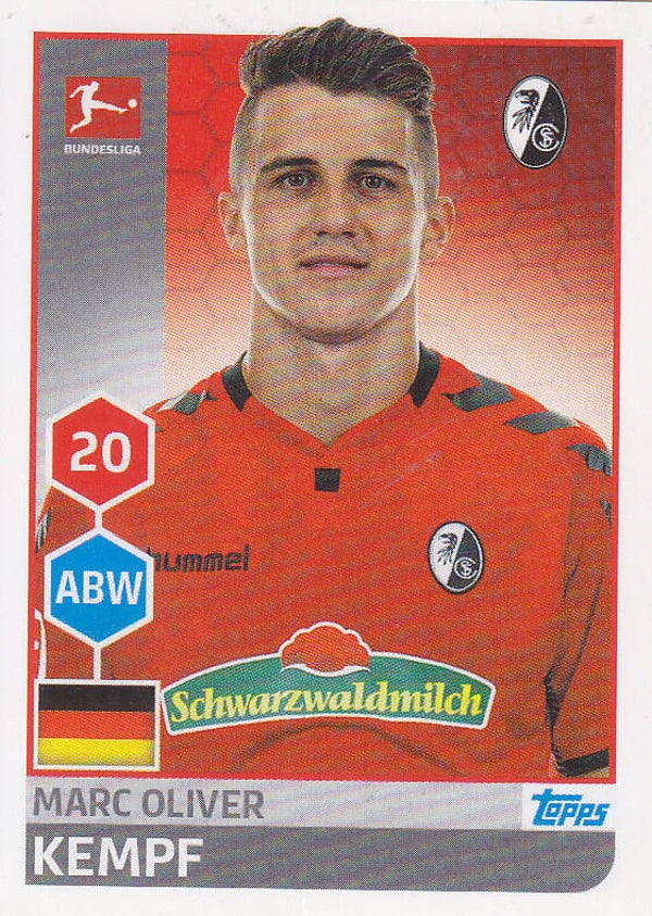 Marc Oliver Kempf / SC Freiburg / Topps Bundesliga 2017 / Basis Bild / Nr. 81