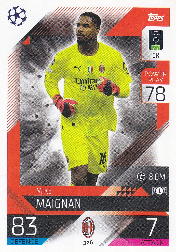 Mike Maignan / AC Mailand / Topps Champions League 2022 / Basis Karte / Nr.326