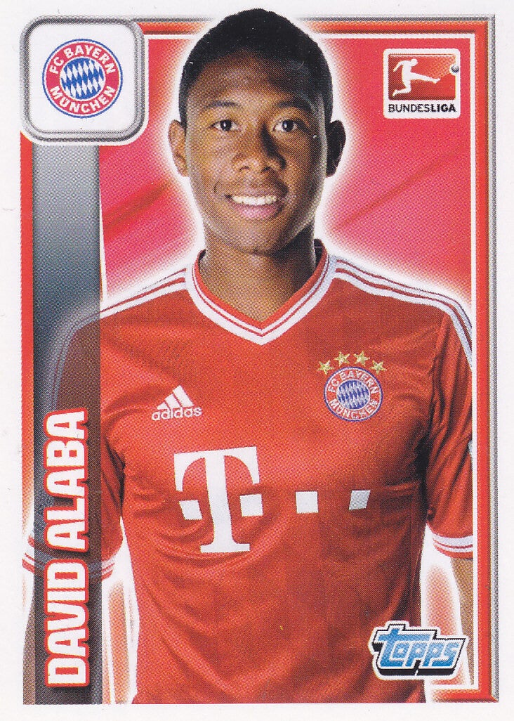 David Alaba / FC Bayern München / Topps Bundesliga 2013 / Basis Bild / Nr. 204