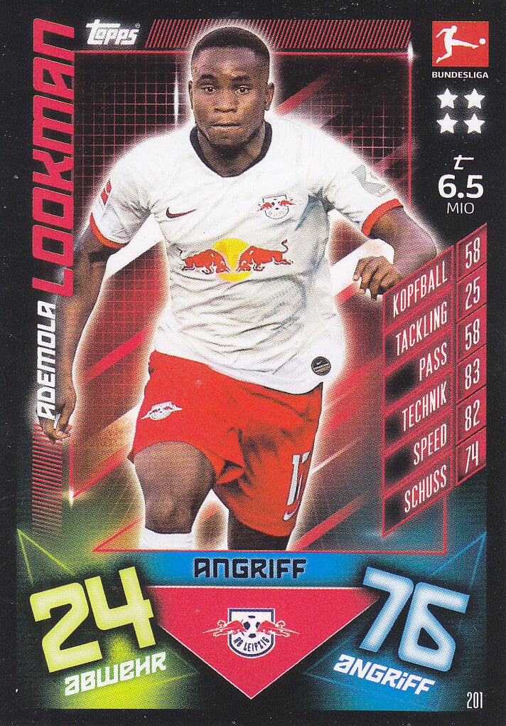Ademola Lookman - RB Leipzig - Topps Match Attax 2019 - Basis Karte - Nr. 201