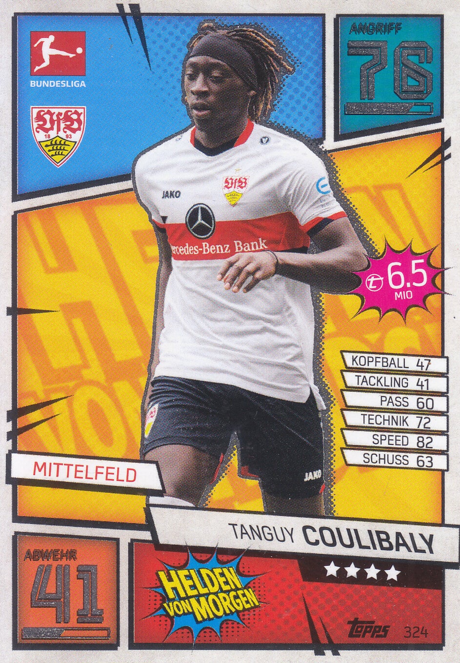 Tanguy Coulibaly / VFB Stuttgart / Topps Match Attax 2021 / Helden von Morgen / Nr.324