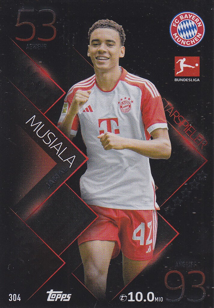 Jamal Musiala / FC Bayern München / Topps Match Attax 2023 / Star-Spieler / Nr.304