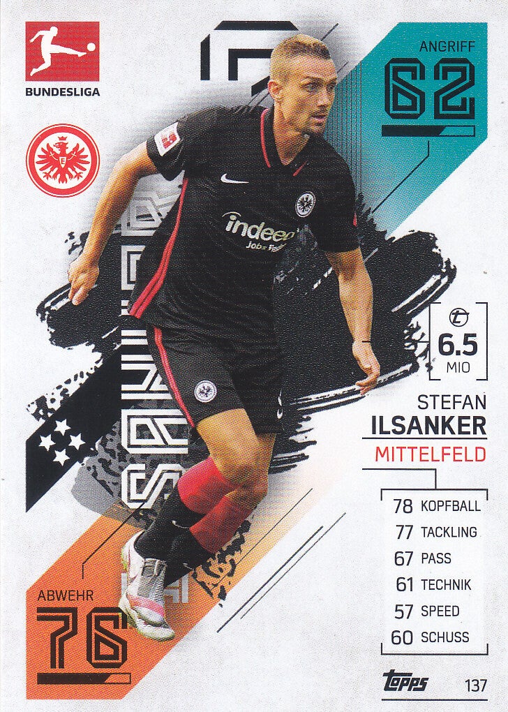 Stefan Ilsanker / Eintracht Frankfurt / Topps Match Attax 2021 / Basis Karte / Nr.137