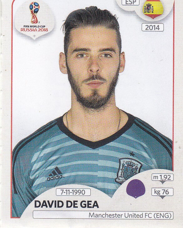 David de Gea / Spanien / Panini WM 2018 / Basis Bild / Nr.134